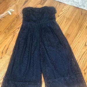 Anthropologie Lace Strapless Cropped Jumpsuit 8